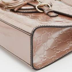 Gucci Old Rose Guccissima Patent Leather Medium Emily Chain Shoulder Bag