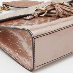Gucci Old Rose Guccissima Patent Leather Medium Emily Chain Shoulder Bag