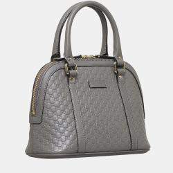 Pre Owned Gucci Grey Mini Microguccissima Dome