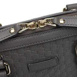 Pre Owned Gucci Grey Mini Microguccissima Dome