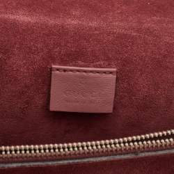 Pre Owned Gucci Old Rose/Beige GG Supreme Canvas and Suede Medium Blooms Dionysus Shoulder Bag