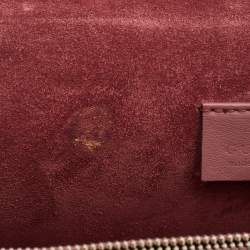 Pre Owned Gucci Old Rose/Beige GG Supreme Canvas and Suede Medium Blooms Dionysus Shoulder Bag