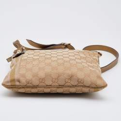 Pre Owned Gucci Beige/Gold GG Canvas Jolicoeur Charms Messenger Bag