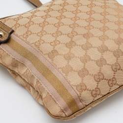 Pre Owned Gucci Beige/Gold GG Canvas Jolicoeur Charms Messenger Bag