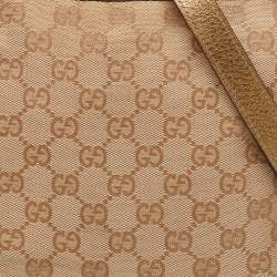 Pre Owned Gucci Beige/Gold GG Canvas Jolicoeur Charms Messenger Bag
