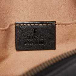 Gucci Black Matelassé Leather GG Marmont Belt Bag