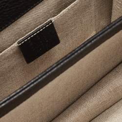 Pre Owned Gucci Black Leather Dollar Interlocking G Crossbody Bag