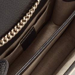 Pre Owned Gucci Black Leather Dollar Interlocking G Crossbody Bag