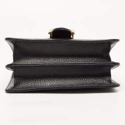 Pre Owned Gucci Black Leather Dollar Interlocking G Crossbody Bag