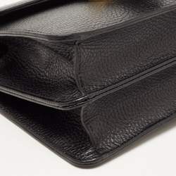 Pre Owned Gucci Black Leather Dollar Interlocking G Crossbody Bag