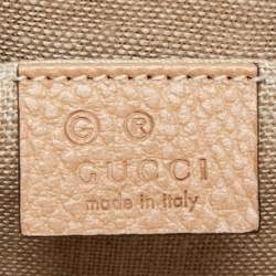 Gucci Beige Leather Dollar Interlocking G Crossbody Bag