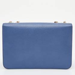 Pre Owned Gucci Blue Leather Medium Interlocking G Shoulder Bag