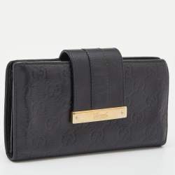 مملوكة مسبقًا Gucci Black Guccisima Leather Continental Wallet
