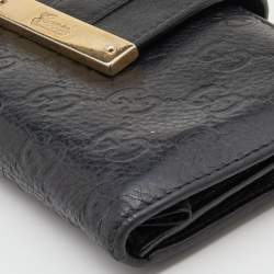 مملوكة مسبقًا Gucci Black Guccisima Leather Continental Wallet