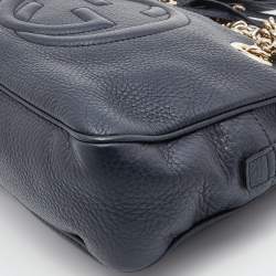 Pre Owned Gucci Blue Leather Medium Soho Chain Shoulder Bag