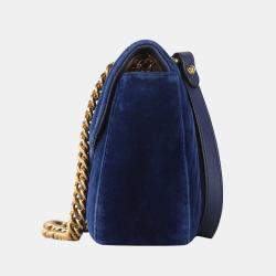 Gucci blue discount velvet marmont bag