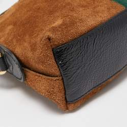Pre Owned Gucci Brown Suede and Leather Small Web Ophidia GG Shoulder Bag