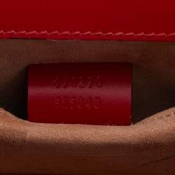 Gucci Red Leather Mini Web Chain Sylvie Top Handle Bag