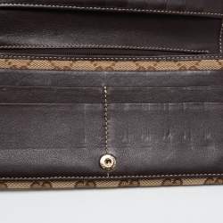 مملوكة مسبقًا Gucci Beige/Dark Brown GG Canvas Lovely Heart Continental Wallet