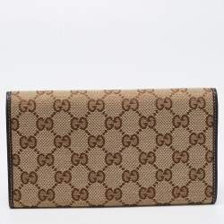 مملوكة مسبقًا Gucci Beige/Dark Brown GG Canvas Lovely Heart Continental Wallet