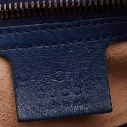 Pre Owned Gucci Blue Graffiti Leather GG Marmont Gucci Ghost Shoulder Bag