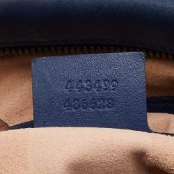 Pre Owned Gucci Blue Graffiti Leather GG Marmont Gucci Ghost Shoulder Bag