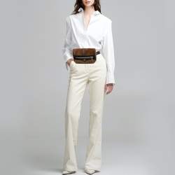 Pre Owned Gucci Brown Suede and Patent Leather GG Ophidia Belt Bag