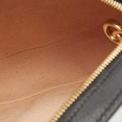 Pre Owned Gucci Black Leather Mini Ophidia Round Shoulder Bag