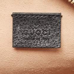 Pre Owned Gucci Black Leather Mini Ophidia Round Shoulder Bag