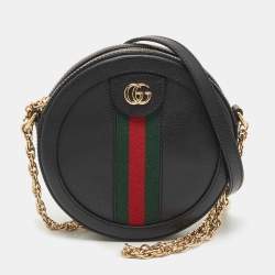 Gucci Ophidia Shoulder Bag Small Black in Leather with Gold-tone - US