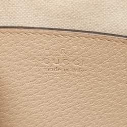Pre Owned Gucci Beige GG Supreme Canvas and Leather Ophidia Shoulder Bag
