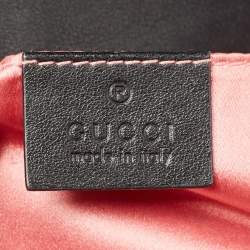 Pre Owned Gucci Black Velvet Matelassé Velvet Mini GG Marmont Shoulder Bag