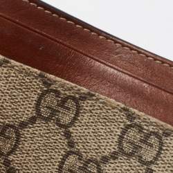 Gucci Brown/Beige GG Supreme Canvas and Leather Card Holder