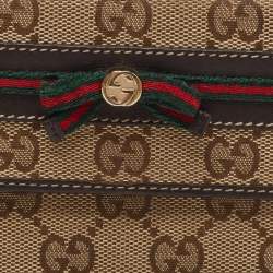Gucci Brown/Beige GG Canvas and Canvas Mayfair Bow Continental Wallet