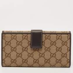 Gucci Brown/Beige GG Canvas and Canvas Mayfair Bow Continental Wallet