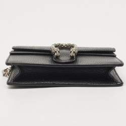 Gucci Black Leather Super Mini Dionysus Chain Bag