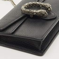 Gucci Black Leather Super Mini Dionysus Chain Bag