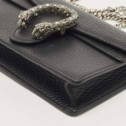 Gucci Black Leather Super Mini Dionysus Chain Bag