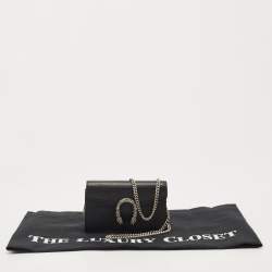 Gucci Black Leather Super Mini Dionysus Chain Bag