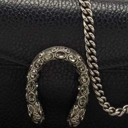 Gucci Black Leather Super Mini Dionysus Chain Bag