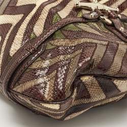 Pre Owned Gucci Brown/Multicolor Python Limited Edition 85th Anniversary Bridal Bit Hobo