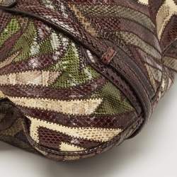 Pre Owned Gucci Brown/Multicolor Python Limited Edition 85th Anniversary Bridal Bit Hobo