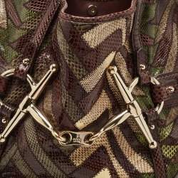 Pre Owned Gucci Brown/Multicolor Python Limited Edition 85th Anniversary Bridal Bit Hobo