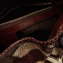 Pre Owned Gucci Brown/Multicolor Python Limited Edition 85th Anniversary Bridal Bit Hobo
