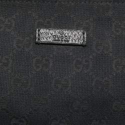 Pre Owned Gucci Black GG Canvas Web Crossbody Bag