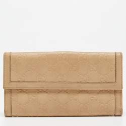Gucci Beige Guccissima Leather Continental Wallet
