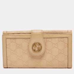 Gucci Beige Guccissima Leather Continental Wallet