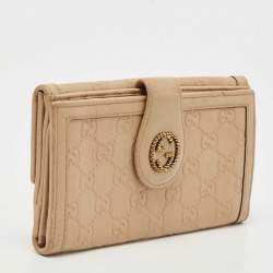 Gucci Beige Guccissima Leather Continental Wallet
