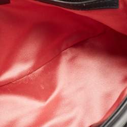 Pre Owned Gucci Black/White Matelasse Leather Medium GG Marmont Shoulder Bag