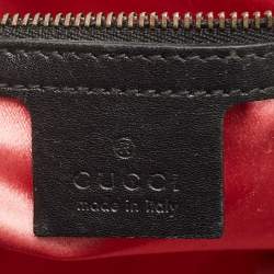 Pre Owned Gucci Black/White Matelasse Leather Medium GG Marmont Shoulder Bag